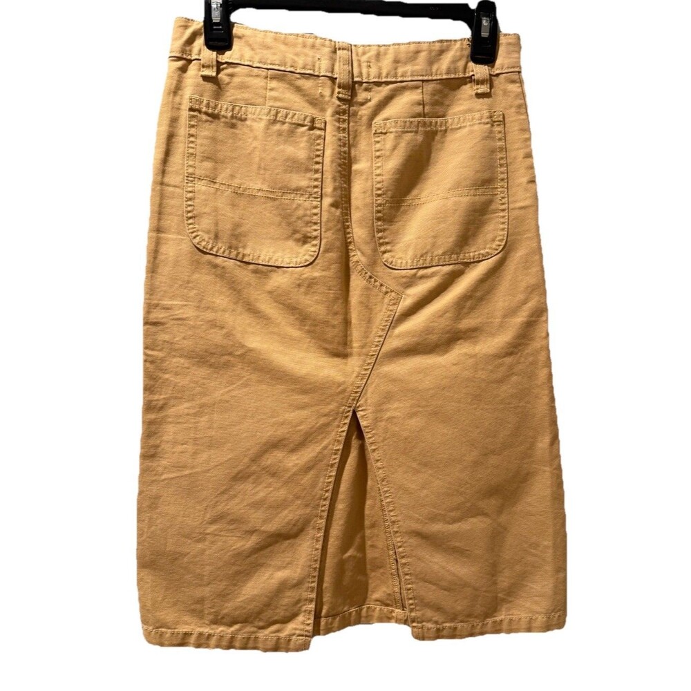 BDG Urban Outfitters Cargo Khaki Denim Canvas Midi Skirt Carpenter Tan/Camel XS - Picture 4 of 11